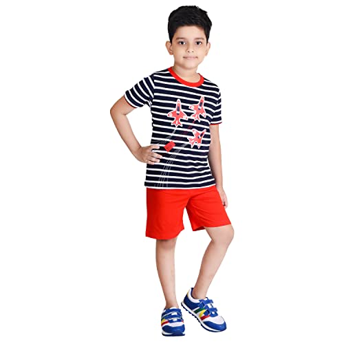 Image of Clothe Funn Boys Printed Cotton Half Sleeves T-Shirt & Shorts Set