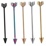NOLITOY 5 piezas Pendientes de Acero Inoxidable Estilo Barra Industrial para Cartílago Joyería Corporal Estética para Mujeres y Niñas Diseño Unisex para Uso Diario y Regalo