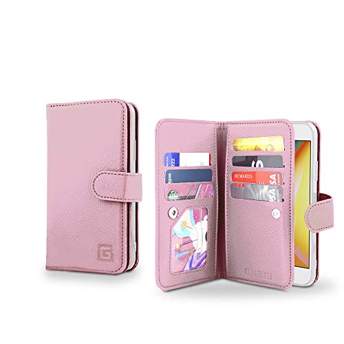 Gear Beast Flip Cover Dual Folio Case fits iPhone Xs/X Wallet Case Slim Protective PU Leather Case 7 Slot Card Holder Including ID Holder 2 Inner Pockets Stand Feature Wristlet for Men and Women