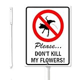 Soliyoahee Don't Kill My Flowers No Dog Pee Yard Sign with Stakes 4.6x6inch Sturdy Aluminum Yard Signs Fade Resistant Outdoor Keep Off Grass Sign for Lawn Garden Easy Install