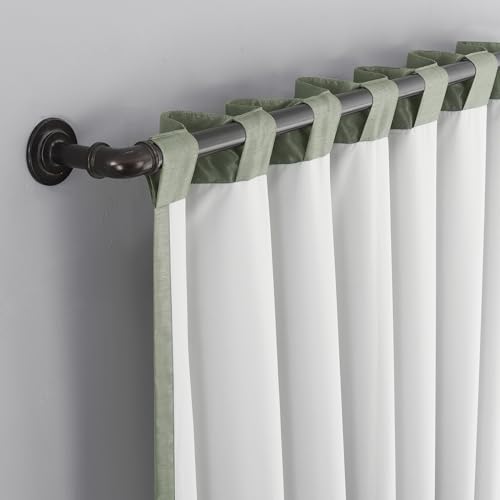 Sun Zero Greyson Faux Dupioni Silk Thermal Extreme Total Blackout Back Tab Curtain Panel, 50" x 63", Moss Green by Sun Zero - Used condition - Image 6