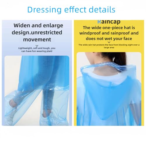 Raincoat+Pants Family Pack Adult Disposable Ponchos with Hood Ideal for Outdoor Activities in The rain3