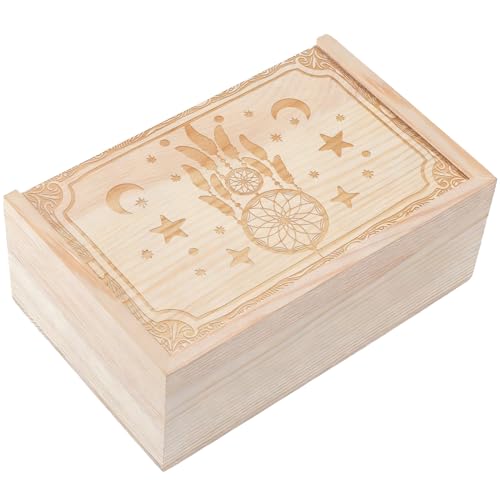 Ya en mundofriki.es: CREATCABIN Caja de Cartas de Tarot Caja de Bruja Caja de Madera Burlywood con Plumas Cajas de Almacenamiento de Tarot de Madera Porta Cartas con Tapa Deslizante Caja de Baratijas de 8.8x13.7x5.2cm