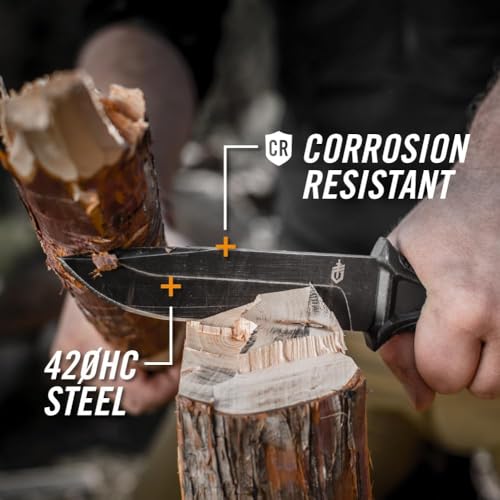 Image of Gerber Gear StrongArm Fixed Blade Knife - Tactical Survival Knife for Camping & Hunting - Made in USA - Plain Edge - Black