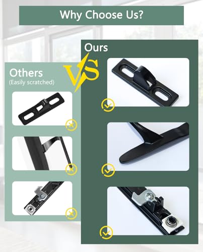 Image of Patio Sliding Glass Door Handle Set, 6-5 /8 inch H.C., Fits 1 inch to 1-1 /8 inch Thick Doors, Black Diecast, Features Lock & 2 Hook Latch & Keys, Flush
