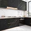 FunStick Black Marble Effect Wallpaper for Kitchen Worktop Vinyl Wrap Marble Self Adhesive Wallpaper for Kitchen Cupboards Wall Covering Peel and Stick Bathroom Black Sticky Back Table Cover 30CMx5M #3