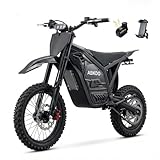 Hostreat Electric Dirt Bike for Adults Teens Off-Road Trail Exploration/Mountain Riding/Desert Adventures, Iron 4000W Peak Motor, 48V23Ah Battery, 45MPH Top Speed - Black, 14 Front/12 Rear Tires