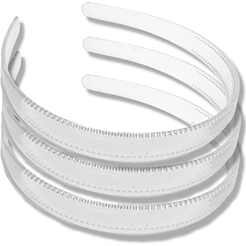 Topkids Accessories Plastic Alice Bands Hair Bands Head Bands Black Plain Clear Tortoise Hairband Headband Aliceband Women Girls Men Boys Thick Thin Wide Teeth Comb (3Pc X 1.5Cm Clear) #TOP22