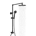 Fennocasa Polaris 3 Rain Shower System, 8” Rainfall Shower Head and Handheld Shower Combo, includes 3-Setting Handheld Spray, Height Adjustable Shower Wand Holder, 60” Hose (2.5 GPM Matte Black)