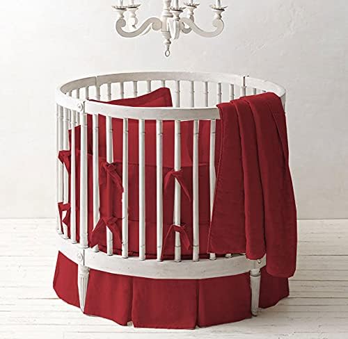 Silver Gray 100% Egyptian Cotton Comforter 4 Pc Baby Round Bedding Set (Size_Fitted 9" deep Pocket, Pleated Round Bed Skirt 15'' Drop)