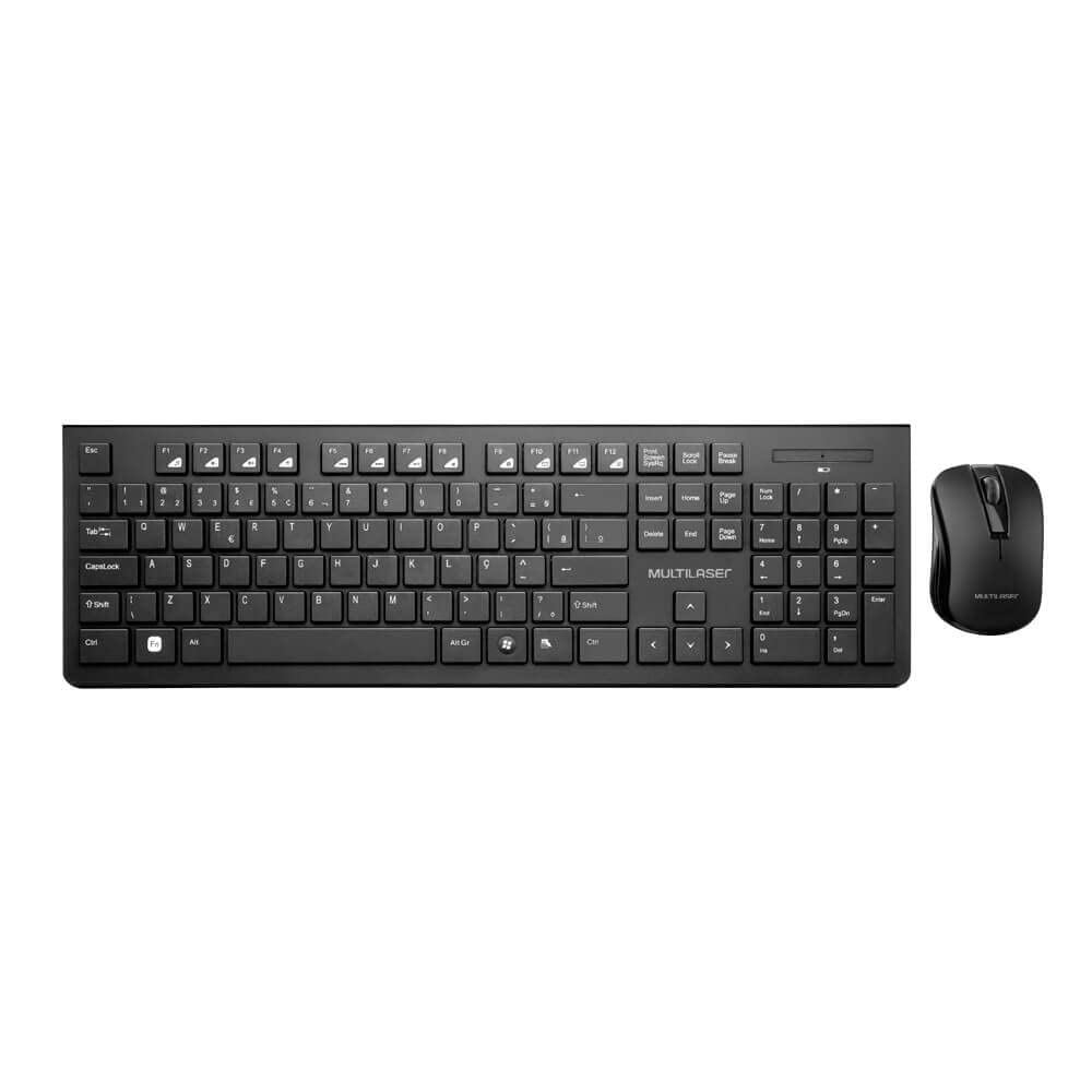 Combo Teclado e Mouse Sem Fio Multimídia USB Preto Multi - TC212