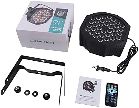 Par Light RGB 36 LED Stage Lights Pack of 1 - LED Par Lights Strobe Lights DMX512 Control 7 Modes Uplighting Lights with Remote Control Stage Lighting for Wedding Club Party Concert Bars Show
