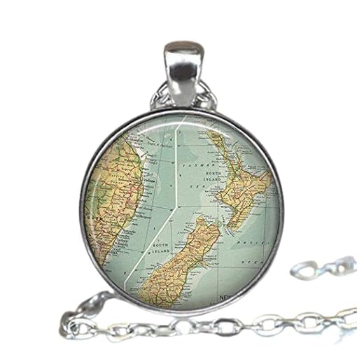 Nya Zeeland karta hänge, Nya Zeeland karta halsband Nya Zeeland hänge, Nya Zeeland halsband, Nya Zeeland nyckelring nyckelring nyckelring
