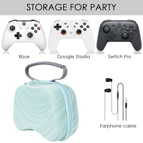 Image of TOCCOOL Hard Travel Controller Case Compatible with Xbox One, Xbox Series X /S, Nintendo Switch Pro Wireless Controller Gaming Accessories Portable Bag, Game Controller Storage Pouch (Lake Blue)