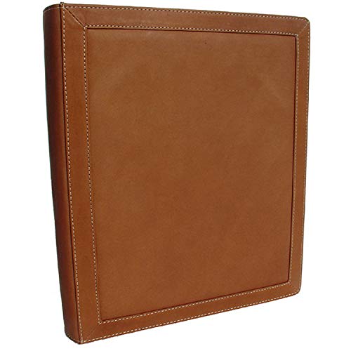Piel Leather Three-Ring Binder Sa, Saddle, One Size