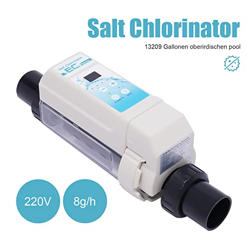 Qiucenmium Salt Water Pool Chlorinator System With Salinity Display, 8G/H Saltwater Pool System,Ec12 Salt Cell Suitable For 13209 Gallon Pools,Salt Chlorine Generator System Salt Cell For Home Pool #TOP6