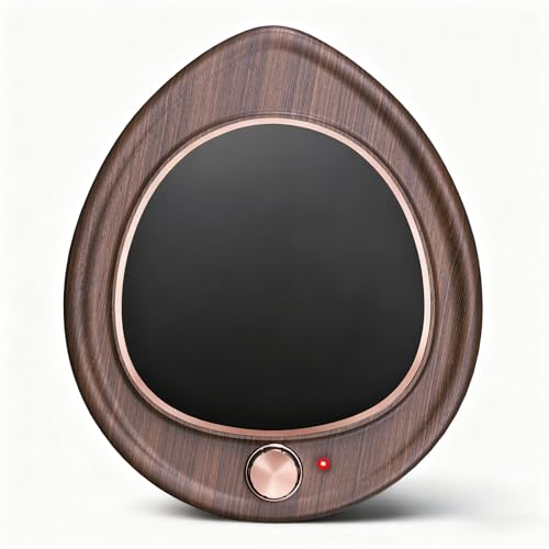 MQUPIN Kaffeebecherwärmer, Tassenwärmer für Schreibtisch, Elektrischer Kaffeewärmer 2 Temperatureinstellungen, Getränkewärmer, Tee, Milch, Kerzenwärmer, Büro, Schlafzimmer (Holzmaserung)