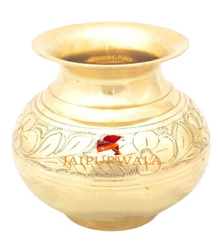 Jaipurwalalota for puja Brass water lota Kalash(big size 750 ml)