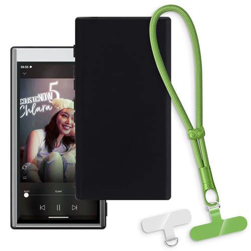 OAGELIM 2-in-1�ی�P�[�X�ƃ��X�g�X�g���b�v HiBy Digital M300 2023 �Ƃ̌݊������� ���O���\�ȃ��j���[�h�t���d�b�J�o�[�A����~�ߕ����h�~�O���b�v�n���h�� (�u���b�N + �O���[��)