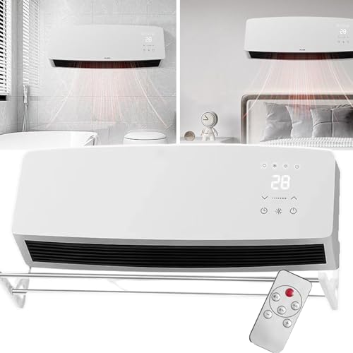 QIeAny Aire Acondicionado Frío/Calor, Aire Acondicionado De Pared Split, Control Remoto Táctil, Temporizador De 6 Horas + 3 Niveles De Ajuste De Temperatura, Resistente Al Agua,A