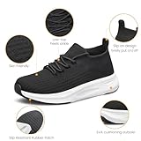 YHOON Shoes for Women Walking Shoes Non Slip Lightweight Casual Breathable Slip on Tennis Shoes Work Travel Black Size 8.5