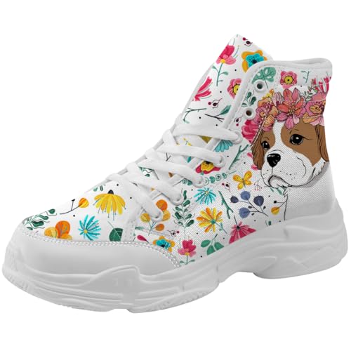 Dog Print Shoes for Women Men High Top Canvas Sneakers Gifts for Her Him3