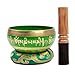 Tibetan Singing Bowl Set Brass - Master Healing Grade - Authentic Handcrafted Sound Bowl by Himalayan Bazaar (Black and Red)