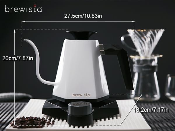 Pava eléctrica Brewista X Series 0.8L acero inoxidable blanca miniatura 2