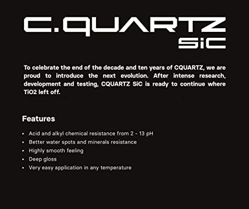 Image of CARPRO CQUARTZ SiC Car Ceramic Coating Finish, Deep Gloss - 50ml Kit | Silica-Carbide Fusion, Quartz Based Nanotechnology, Bonds to Paint, Glass, Metal & Plastic: Easy Application - High Slickness