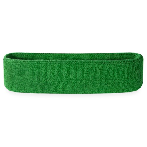 Suddora Workout Headband for Men and Women, Moisture-Wicking Athletic Sweatband, Lightweight Cotton Terry Cloth Bands for Basketball, Tennis, Football, Gym, Running, Cosplay & Costumes (Green)