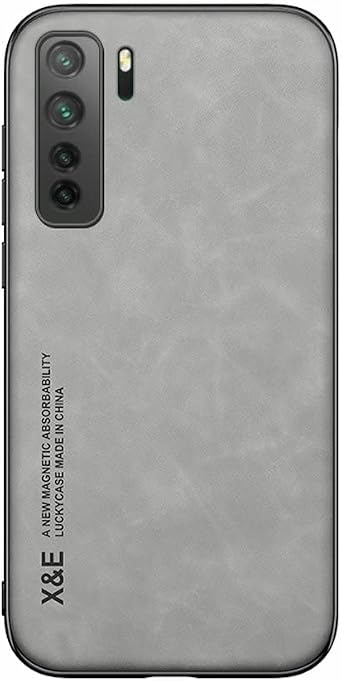Kepuch Silklike Case for Huawei Nova 7 SE/P40 Lite 5G - Cover Bumper Built-in Metal Plate for Huawei Nova 7 SE/P40 Lite 5G - Gray