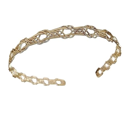 KAJYLFAST Handmade Fried Dough Twists Braid Alloy Hair Band Vintage Headband Clip