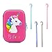 Produktbild Einhorn große Federmäppchen Federtasche mit Gel Ink Pens Schreibwaren für Kinder Schüler Mädchen Jungen PPX Doppelreißverschluss Mäppchen Cute Funny Designs Stationery Organizer. (Rose)