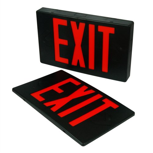 eTopLighting 1PCS LED Exit Sign Emergency Light Lighting Emergency LED Light/Modern Battery Backup UL924 / Battery Back-up/Black/Red Letter, E3SCR-B-1