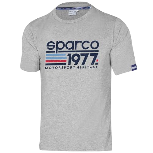 Camiseta 1977 Sparco Gris XL Ideal para Quedadas de Coches