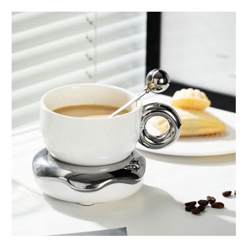 Tasse à café et soucoupe ergonomique en céramique haute durabilité