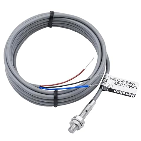 Heschen M5 Indukcyjny czujnik zbliżeniowy przełącznik typ osłony LJ5A3-1-Z/detektor 1 mm 10-30 VDC 150 mA PNP normalnie otwarty (NO) 3 przewody