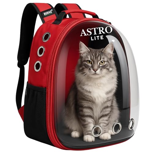 Image of Buraq Astronaut Lite Pet Carrier Backpack, Designed with Breathable Space, Ventilated Cat Bag, Comfortable Cat Carrier for Outdoor Use