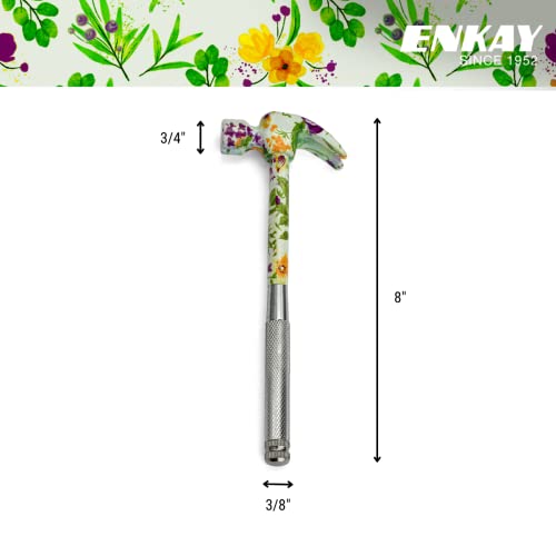Image of ENKAY - 6 in 1 Floral Hammer and Screwdriver, Multifunction Claw Hammer Tool with Flower Print (Pattern 2)