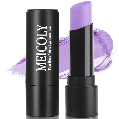 MEICOLY Light Purple Eye Black Stick Waterproof Eye Black Baseball Softball Football Lacrosse Lavender Violet Lilac Pale Purple Face Body Paint Stick for Halloween SFX Ursula Cosplay Makeup
