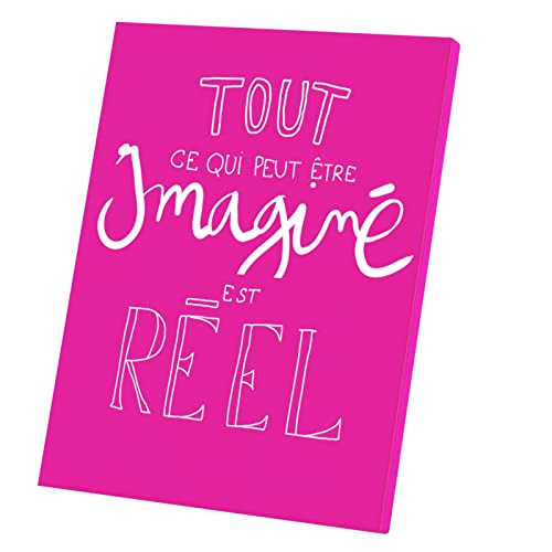 Tableau décoratif toile imprimée avec citation de motivation française 40x52 cm