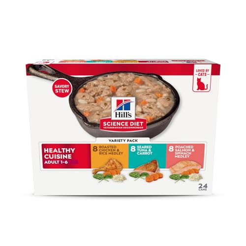 Hill's Science Diet Healthy Cuisine Wet Cat Food Variety Pack, 24-Pack | #1 Veterinarian Recommended, Adult Formula, Chicken, Tuna, & Salmon Medley, 2.8 oz. Cans, 24-Pack - image 1