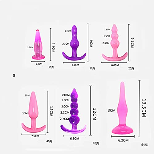 plug anale brinquedos anais Brinquedos sexuais homem e mulher 6 peças - roxo/rosa (roxo)