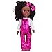 Muñeca Reborn de 14 Pulgadas, Exquisita muñeca Negra Africana para niños realistas Linda muñeca Afro Juego de Roles para niños Juguete de Regalo muñecas de Cuerpo Completo para niños Regalo(Rose Red)
