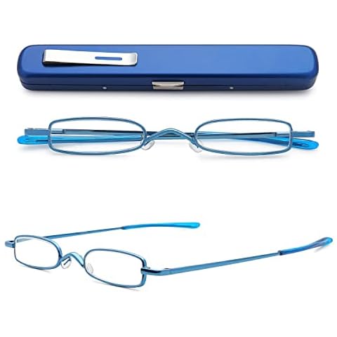 Gafas de lectura VEVESMUNDO estrechas de metal con bisagra de resorte clásicas Cover