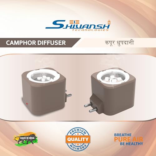 Image of Shivansh Technology Incense Holder Electric Kapoor Dani Camphor Diffuser Burner for Home | Karpuram Bakhoor Oud Aroma Oil & Dhoop Machine | Essential Oil & Fragrance Diffuser for Home (Choco Brown)