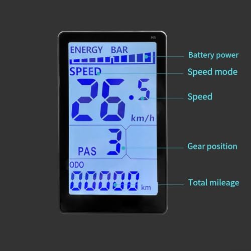 Pantalla LCD para bicicleta eléctrica OMD2 24V-60V con códigos de error 8