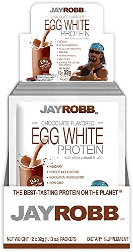 Jay Robb - Proteína en polvo de clara de huevo de chocolate, baja en carbohidratos, keto, vegetariano, sin gluten, sin lactosa, sin azúcar, sin