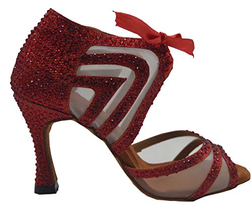 Chaussures de danse latine salsa en maille rouge taille 40.5
