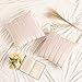 MIULEE Copricuscini per Divano in Velluto Federe Cuscini per Soggiorno Camera da Letto Fodere a Strisce Eleganti e Moderni Decorativi Quadrati per Arredo Letto Matrimoniale Casa 2 Pezzi 40X40 CM Rosa
